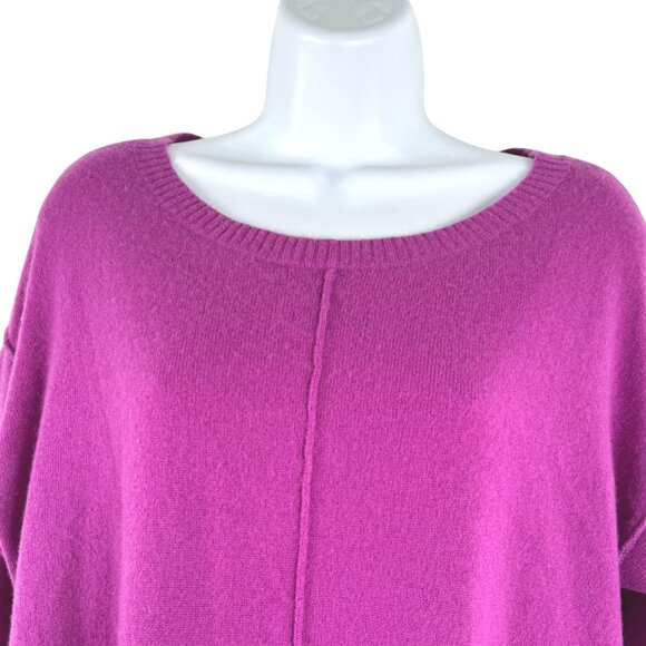 Ann Taylor Cashmere Sweater Medium‎ Purple Solid FS-1362 - Picture 3 of 10